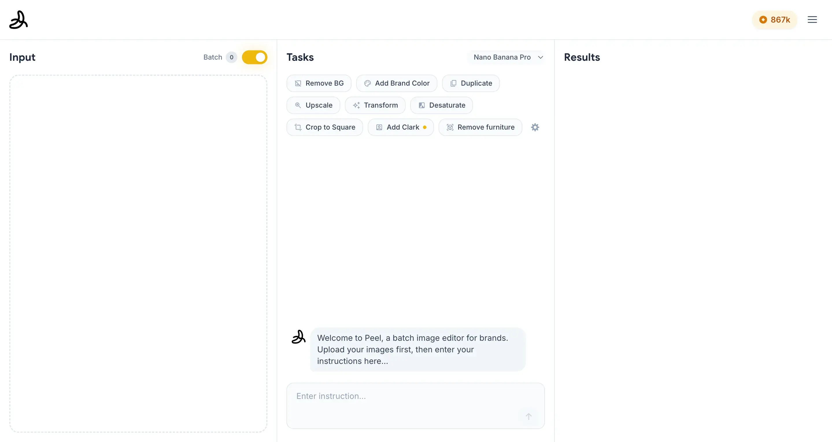 Peel batch image editor preview